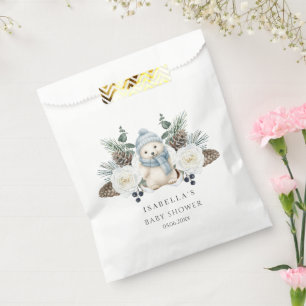 Winter Polar Bear Boy Baby Shower Favour Bag