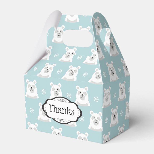 Winter Polar Bear Favour Box (Front Side)