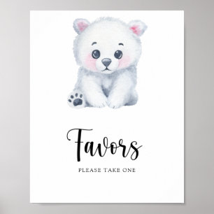 Winter polar bear - Favours Poster