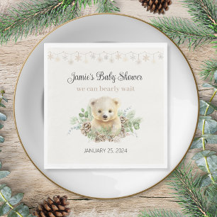 Winter Polar Bear Gender Neutral Baby Shower Napkin