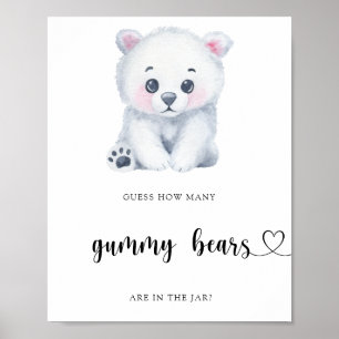 Winter Polar Bear - guess how many gummy bears Poster