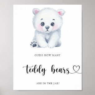 Winter Polar Bear - guess how many teddy bears Poster