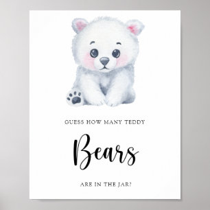 Winter Polar Bear - guess how many teddy bears Poster
