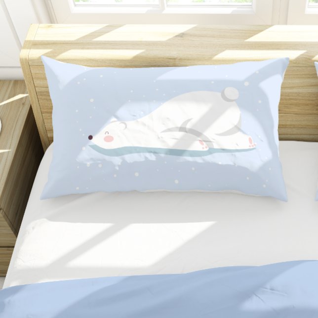 Winter Polar Bear Nursery Bedroom Decor Pillowcase (Winter Polar Bear Nursery Bedroom Decor Pillow Case)