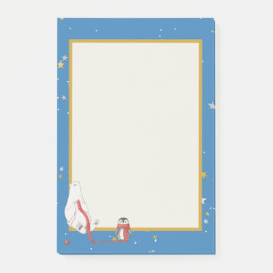 Winter Polar Bear Penguin Star Background  Post-it Notes