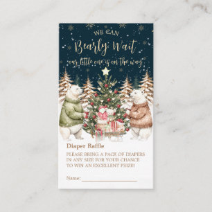 Winter Polar Bear Snowflake Baby Shower Enclosure Card