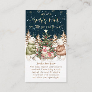 Winter Polar Bear Snowflake Baby Shower Enclosure Card