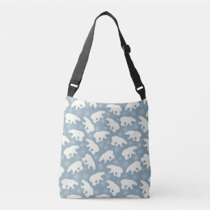 Winter Polar Bears seamless pattern + your ideas Crossbody Bag