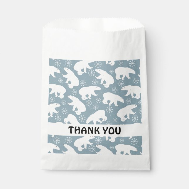 Winter Polar Bears seamless pattern + your ideas Favour Bag (Front)