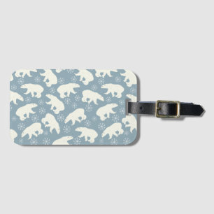 Winter Polar Bears seamless pattern + your ideas Luggage Tag