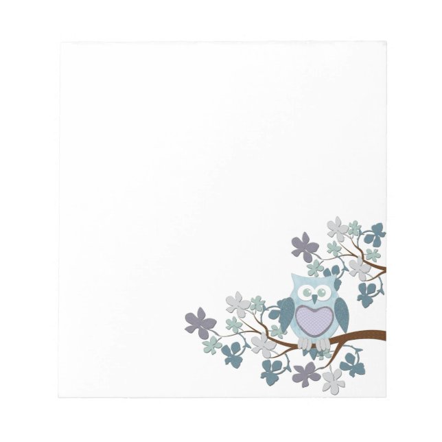 Winter Polka Owl in Tree Notepad (Front)