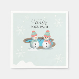 Winter Pool Birthday Party Napkin