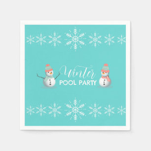 Winter Pool Birthday Party Napkin