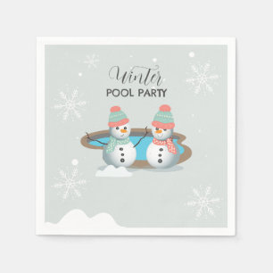 Winter Pool Birthday Party Napkin