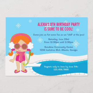 Winter Pool Party Invite