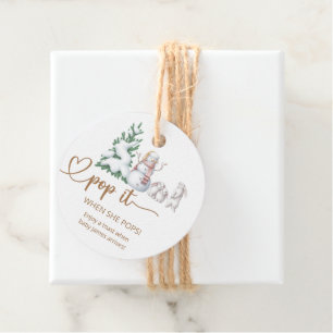 Winter Pop it when she pops baby shower Favour Tags