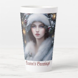 Winter Princess Custom Holiday  Latte Mug