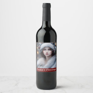Winter Princess Custom Holiday   Wine Label