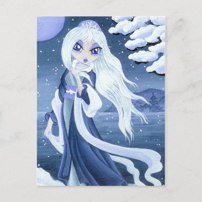 Winter Princess in Snow postcard (Front)
