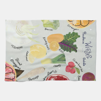 Winter Produce Guide Tea Towel