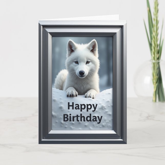 Winter Pup Birthday Card (Front)