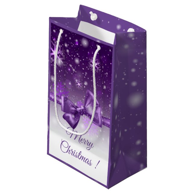 Winter Purple Small Gift Bag (Front Angled)