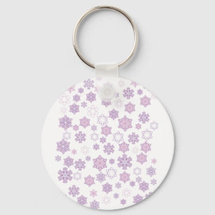 Winter Purple Snowflakes Key Ring