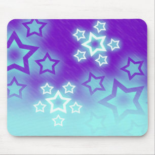 Winter Purple Stars Mouse Pad