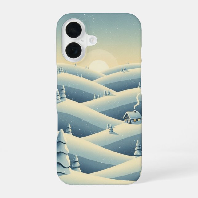 Winter Quiet Hills iPhone 16 Case (Back)