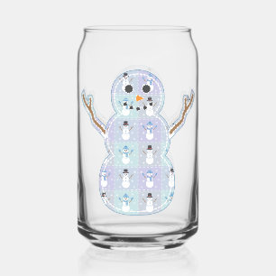 Winter Quilt Can Glass