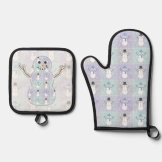 Winter Quilt Oven Mitt & Pot Holder Set