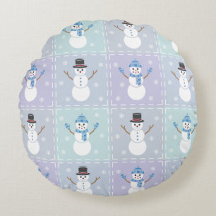 Winter Quilt Round Pillow