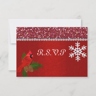 WINTER R.S.V.P CARD WITH MATCHING INVITATION