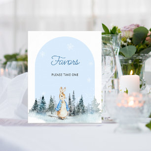 Winter Rabbit Favours Arch Sign Poster