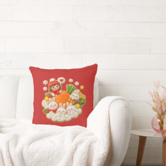 Winter rabbits cushion