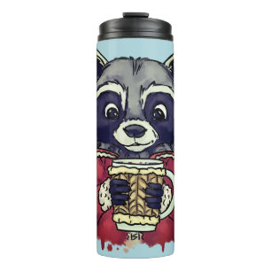 Winter racoon thermal tumbler