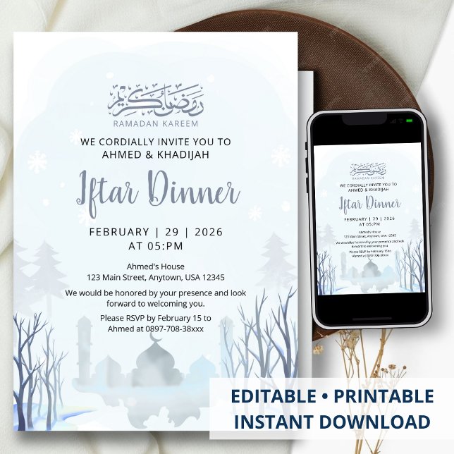 Winter Ramadan Iftar Dinner Invitation Mosque (Creator Uploaded)