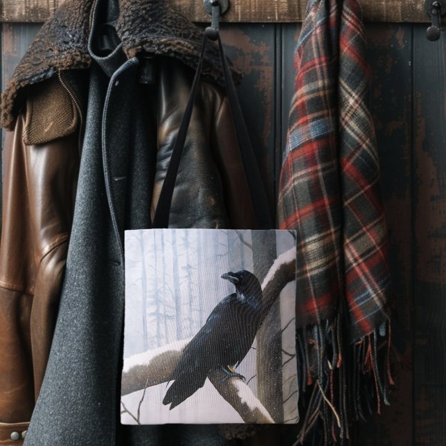 Winter Raven Forest Tote Bag (Creator Uploaded)