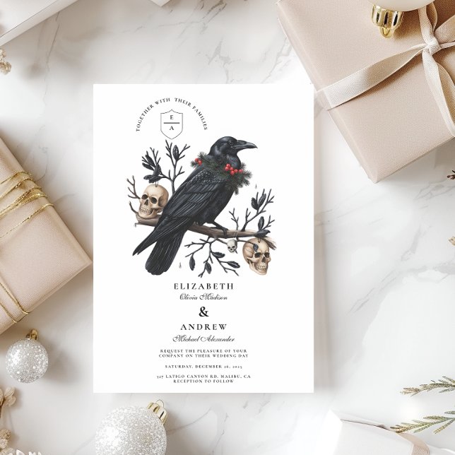 Winter Raven Gothic Wedding  Invitation (Creator Uploaded)