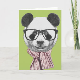 Winter Ready Panda Bear Card