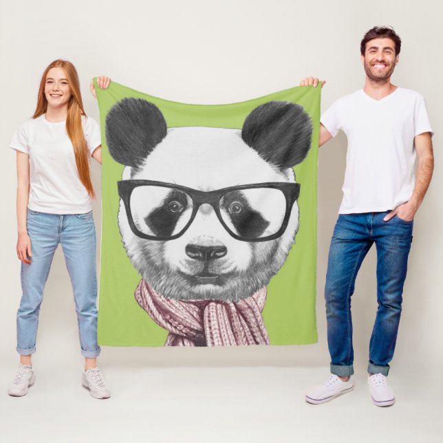 Winter Ready Panda Bear Fleece Blanket (In Situ)