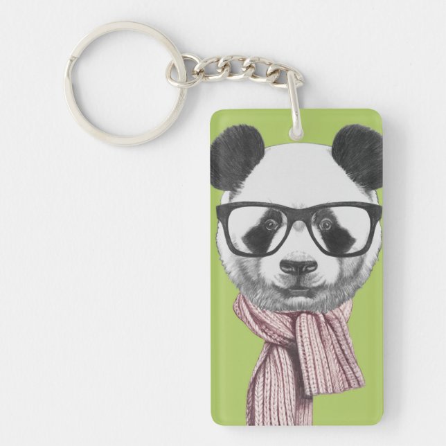 Winter Ready Panda Bear Key Ring (Front)