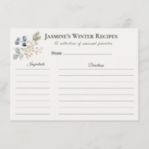 Winter Recipe Card – Kitchen Stationery