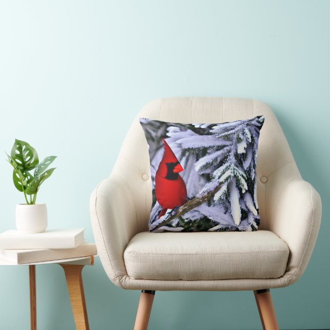 Winter Red Cardinal Cushion (Chair)