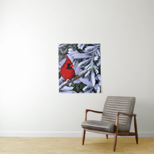 Winter Red Cardinal Tapestry