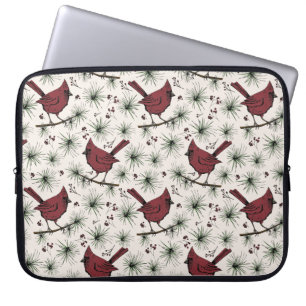 Winter Red Cardinals Christmas Pattern Laptop Sleeve