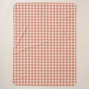 Winter Red Christmas Gingham Sherpa Blanket