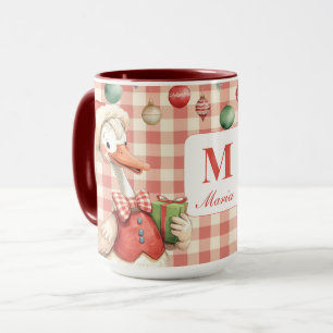 Winter Red Christmas Silly Goose 1st birthday Mug