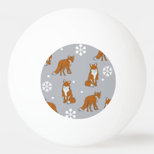 Winter Red Foxes Pattern Ping Pong Ball