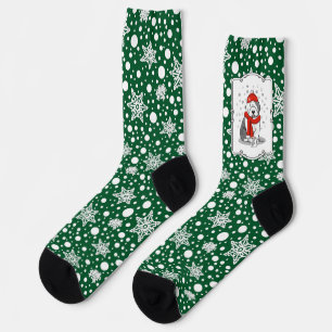 Winter (Red) Old English Sheepdog (Grey 1) Cute Socks